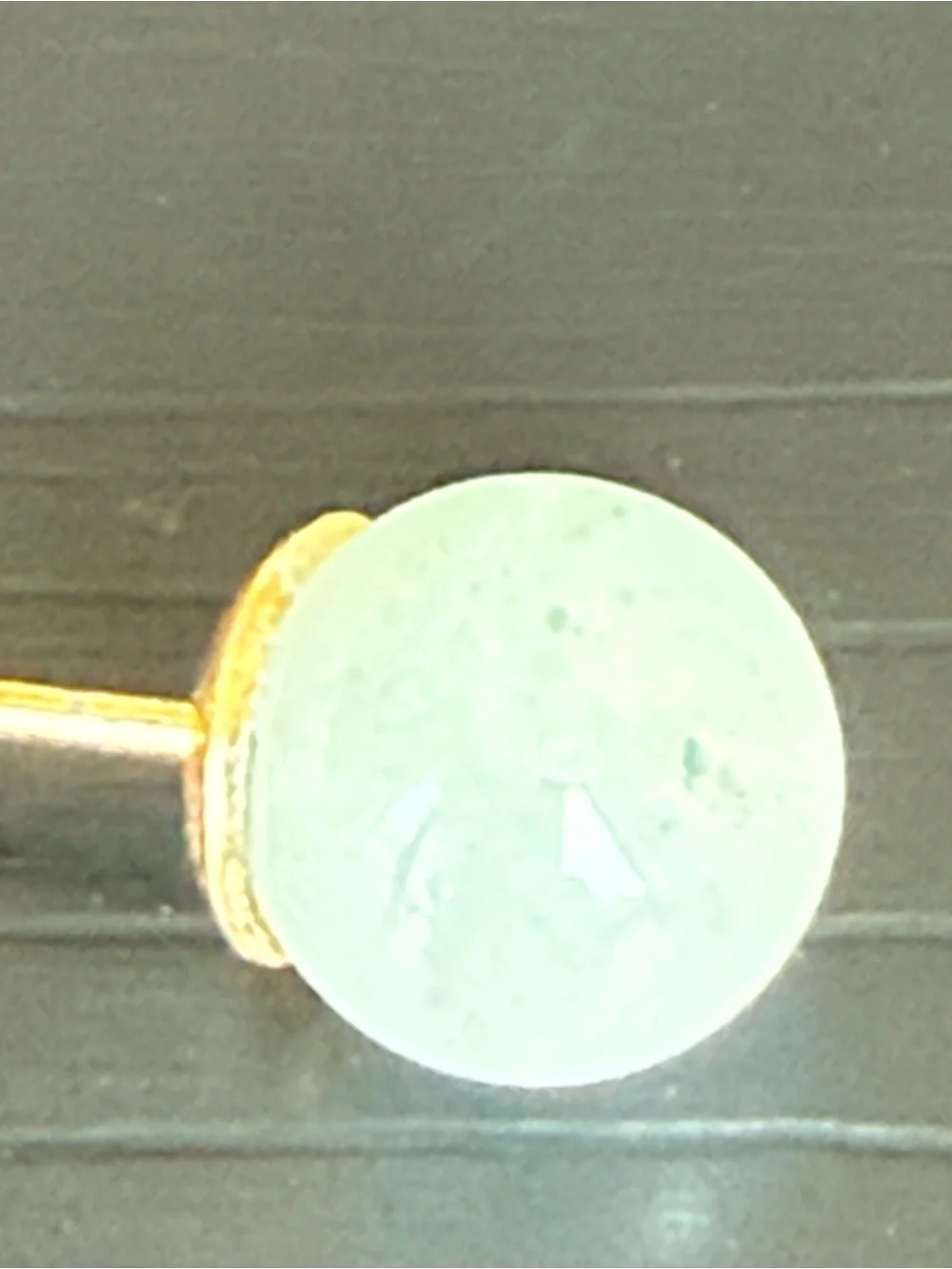 Pale Green Jade Round Stud Earrings 8mm Stones on Gold Posts
